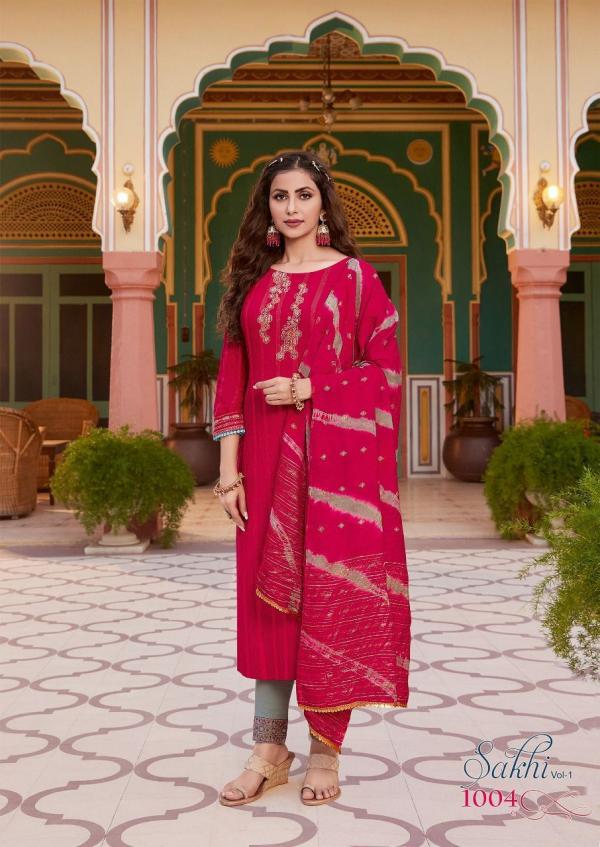 Koodee Sakhi Vol 1 Viscose Embroidery Designer Exclusive Readymade Suit